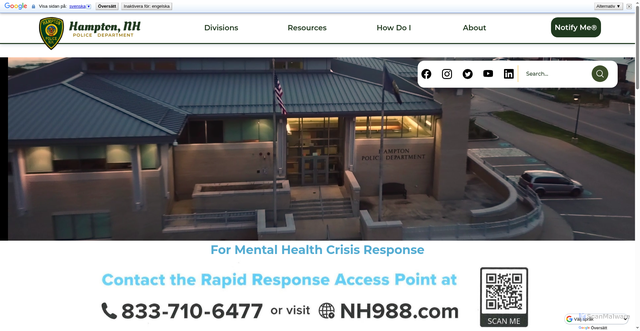 Security scan screenshot of https://hamptonnhpd.gov/