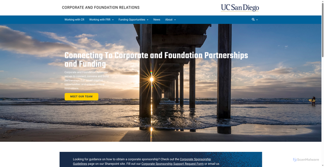 Security scan screenshot of https://corporate.ucsd.edu