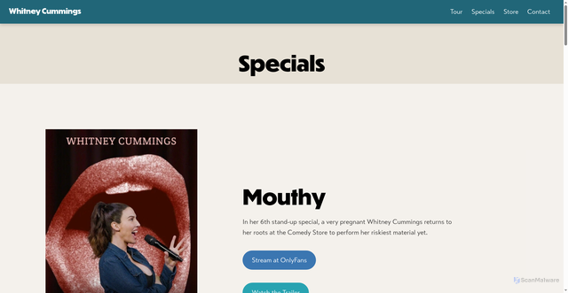 Security scan screenshot of https://www.whitneycummings.com/specials