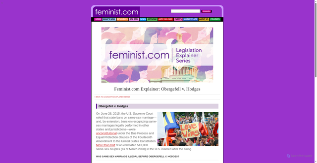 Security scan screenshot of https://feminist.com/resources/explainer/obergefell-vs-hodges.html