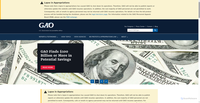 Security scan screenshot of https://www.gao.gov/