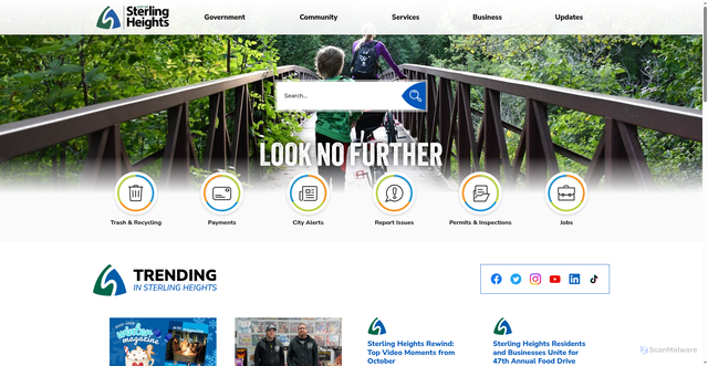 Security scan screenshot of https://www.sterlingheights.gov/