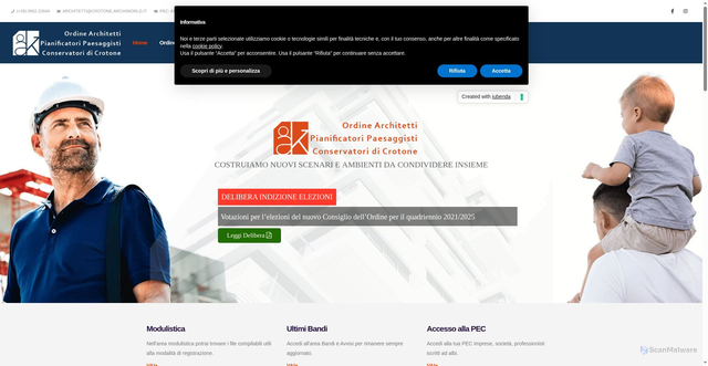 Security scan screenshot of https://www.architetticrotone.it/