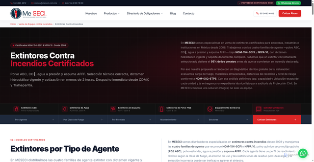 Security scan screenshot of https://meseci.pages.dev/extintores-contra-incendios
