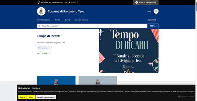Security scan screenshot of https://www.comune.rivignanoteor.ud.it/