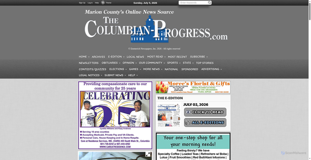 Security scan screenshot of https://www.columbianprogress.com/fifth-circuit-vacates-order-requiring-mississippi-redraw-state-supreme-court-districts-6a03649227373