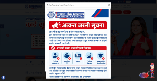 Security scan screenshot of https://www.nepalbank.com.np
