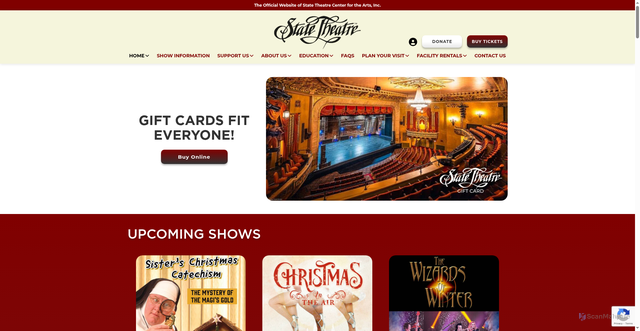 Security scan screenshot of https://www.statetheatre.org/