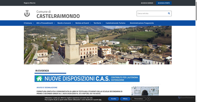 Security scan screenshot of https://www.comune.castelraimondo.mc.it/