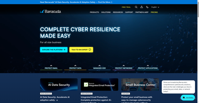 Security scan screenshot of https://app.barracuda.com