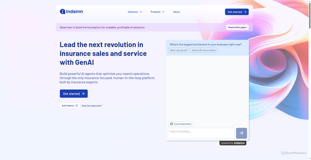 Security scan screenshot of https://indemn.ai