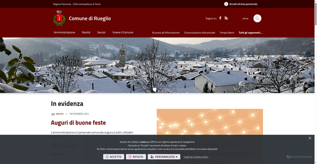Security scan screenshot of https://www.comune.rueglio.to.it/it-it/home