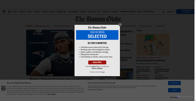 Security scan screenshot of https://api.bostonglobe.com
