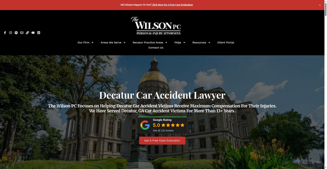 Security scan screenshot of https://www.thewilsonpc.com/areas-we-serve/decatur-ga/car-accident-lawyer/