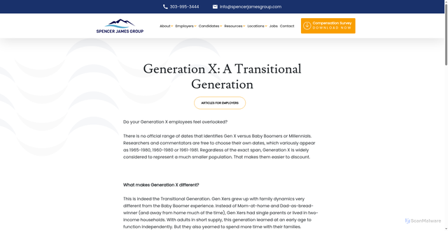 Security scan screenshot of https://spencerjamesgroup.com/blog/generation-x-a-transitional-generation