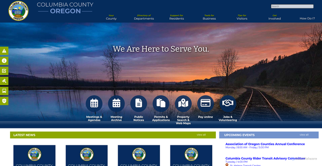 Security scan screenshot of https://www.columbiacountyor.gov/