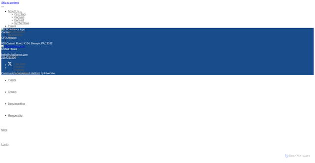 Security scan screenshot of https://cfoalliance.com/