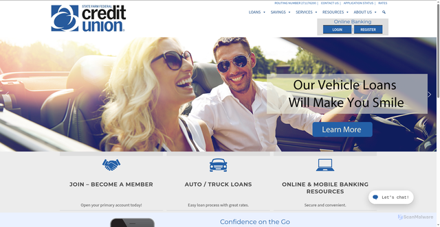 Security scan screenshot of https://www.statefarmfcu.com/