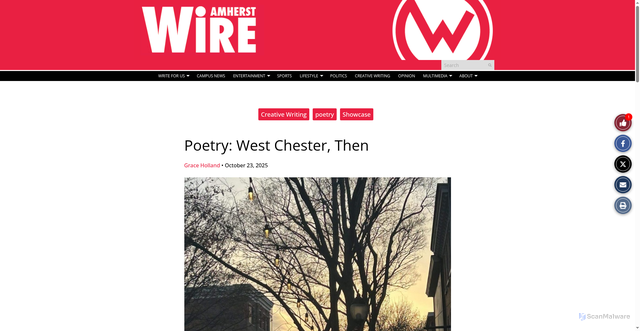 Security scan screenshot of https://amherstwire.com/40160/showcase/poetry-westchester-then/