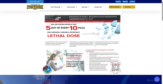 Security scan screenshot of https://www.stonycreekccpa.gov/