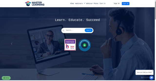 Security scan screenshot of https://masterlearning.com