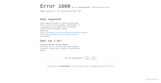 Security scan screenshot of https://cicerony.gov/