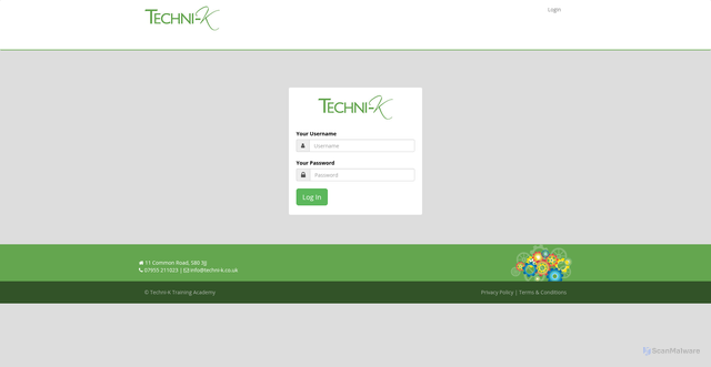 Security scan screenshot of https://training.techni-k.co.uk