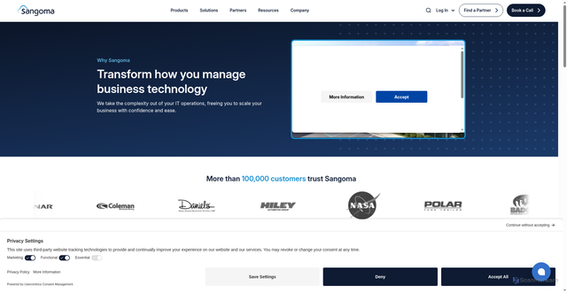 Security scan screenshot of https://fonality.com