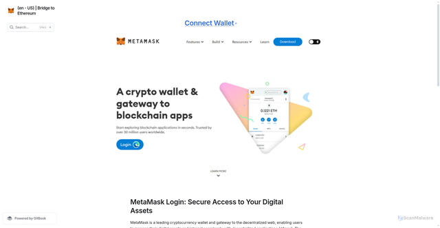 Security scan screenshot of https://helkp-metamask.gitbook.io/us/