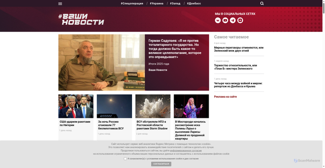 Security scan screenshot of https://vnnews.ru