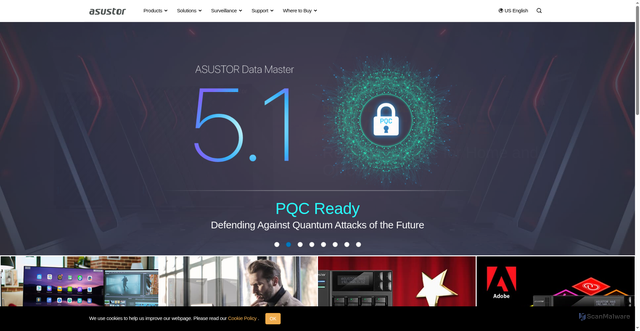 Security scan screenshot of https://www.asustor.com/en/