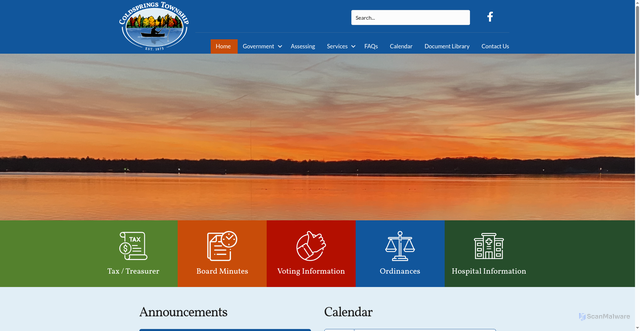 Security scan screenshot of https://www.coldspringstownshipmi.gov/