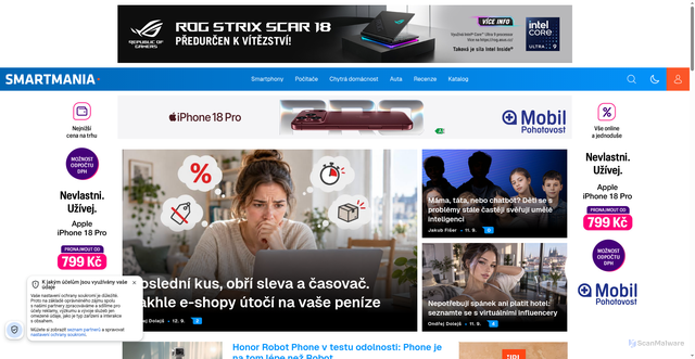 Security scan screenshot of https://smartmania.cz