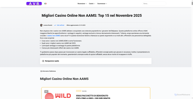 Security scan screenshot of https://www.avvocatibergamo.it/