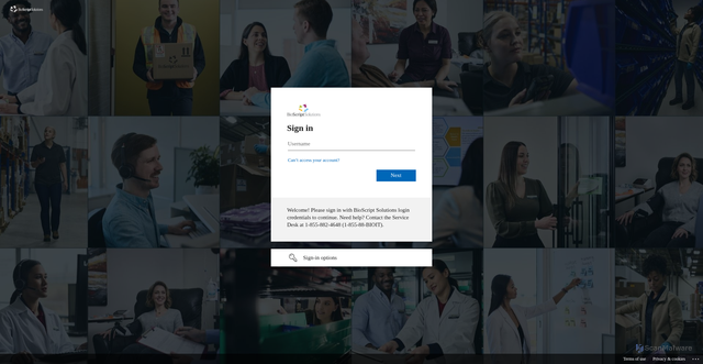 Security scan screenshot of https://bioscript.sharepoint.com