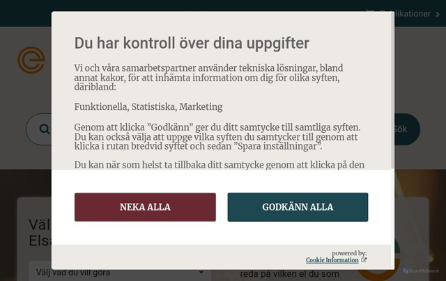 Security scan screenshot of https://www.elsakerhetsverket.se/