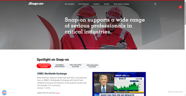 Security scan screenshot of https://snapon.com
