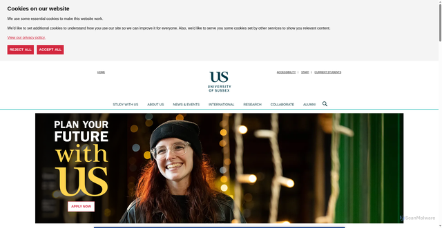 Security scan screenshot of https://www.sussex.ac.uk/