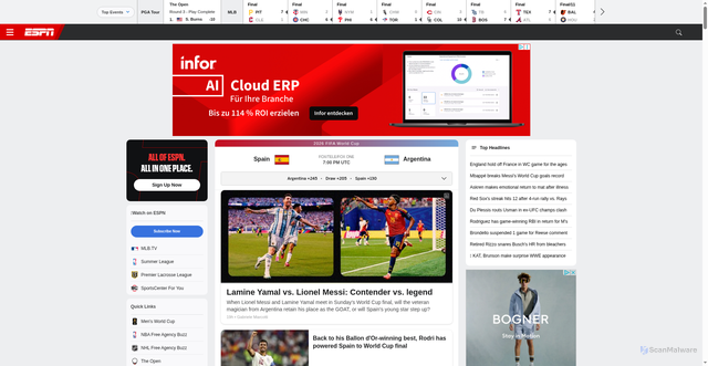 Security scan screenshot of https://cdn.espn.com