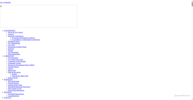 Security scan screenshot of https://cityofgibraltarmi.gov/