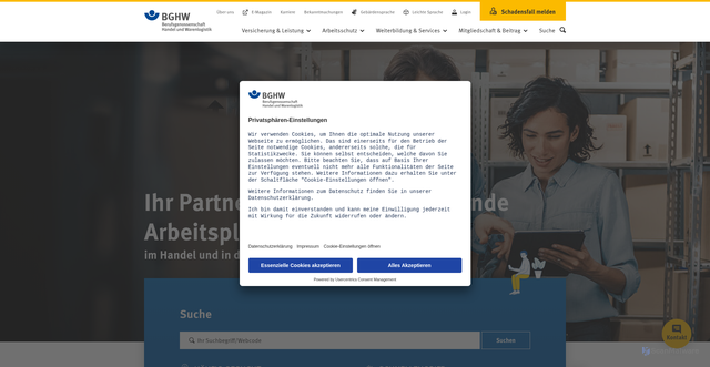 Security scan screenshot of https://www.bghw.de