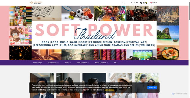 Security scan screenshot of https://thailand.go.th/home