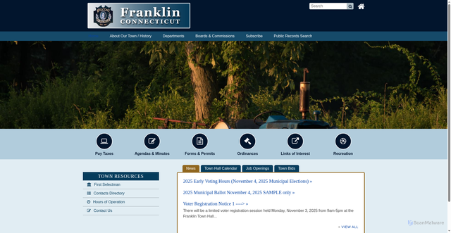 Security scan screenshot of https://www.franklinct.gov/