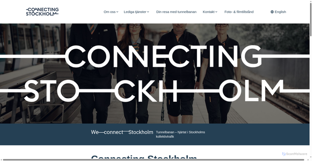 Security scan screenshot of https://connectingstockholm.se