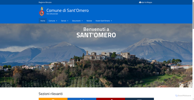 Security scan screenshot of https://comune.santomero.te.it/