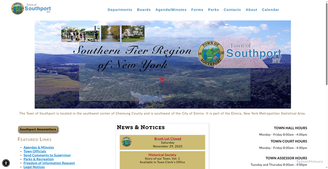 Security scan screenshot of https://townofsouthportny.gov/