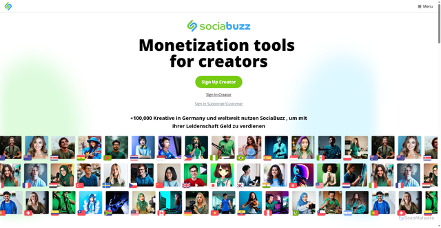 Security scan screenshot of https://sociabuzz.com
