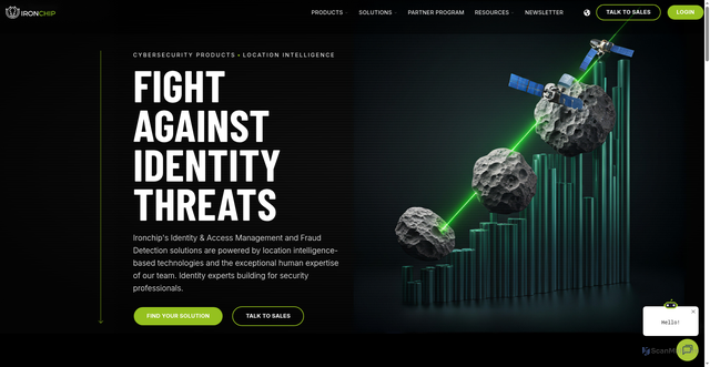 Security scan screenshot of https://ironchip.com