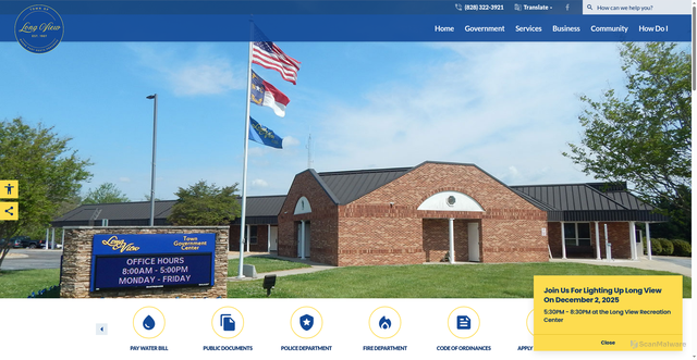 Security scan screenshot of https://longviewnc.gov/