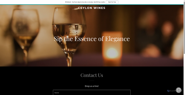 Security scan screenshot of https://ceylonwines.se